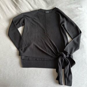 Tribal Long-Sleeve Wrap Crew Neck Sweater